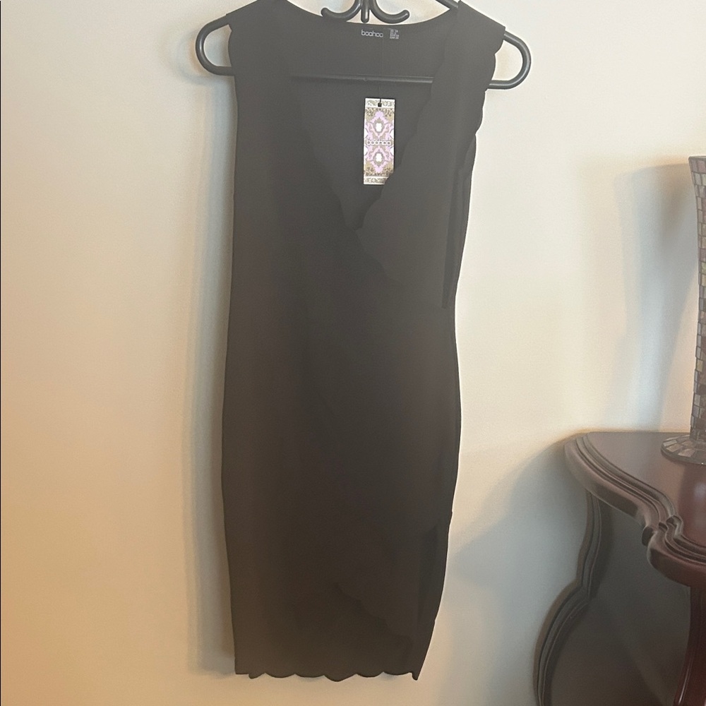 Boohoo Black Asymmetrical Dress